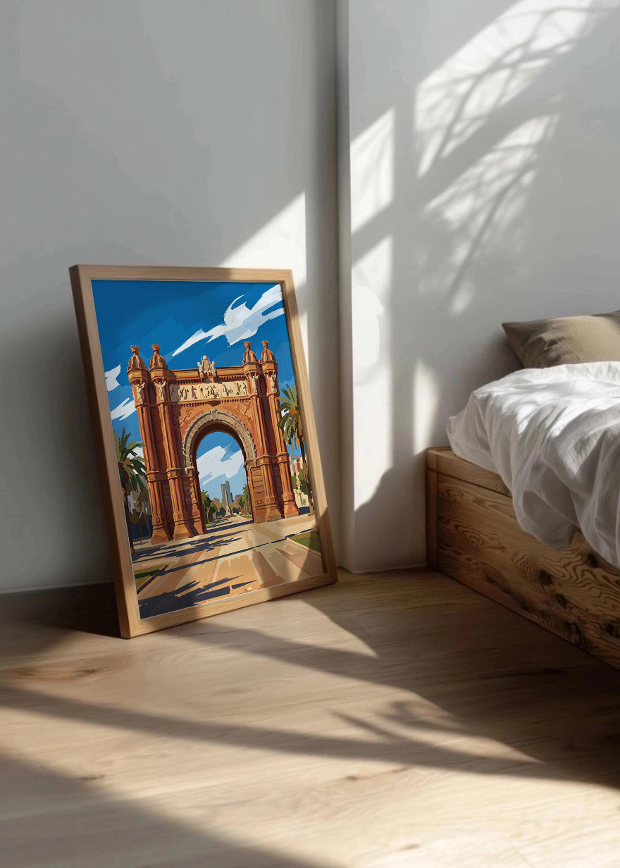 Cuadro Barcelona Arco del Triunfo - Gouache