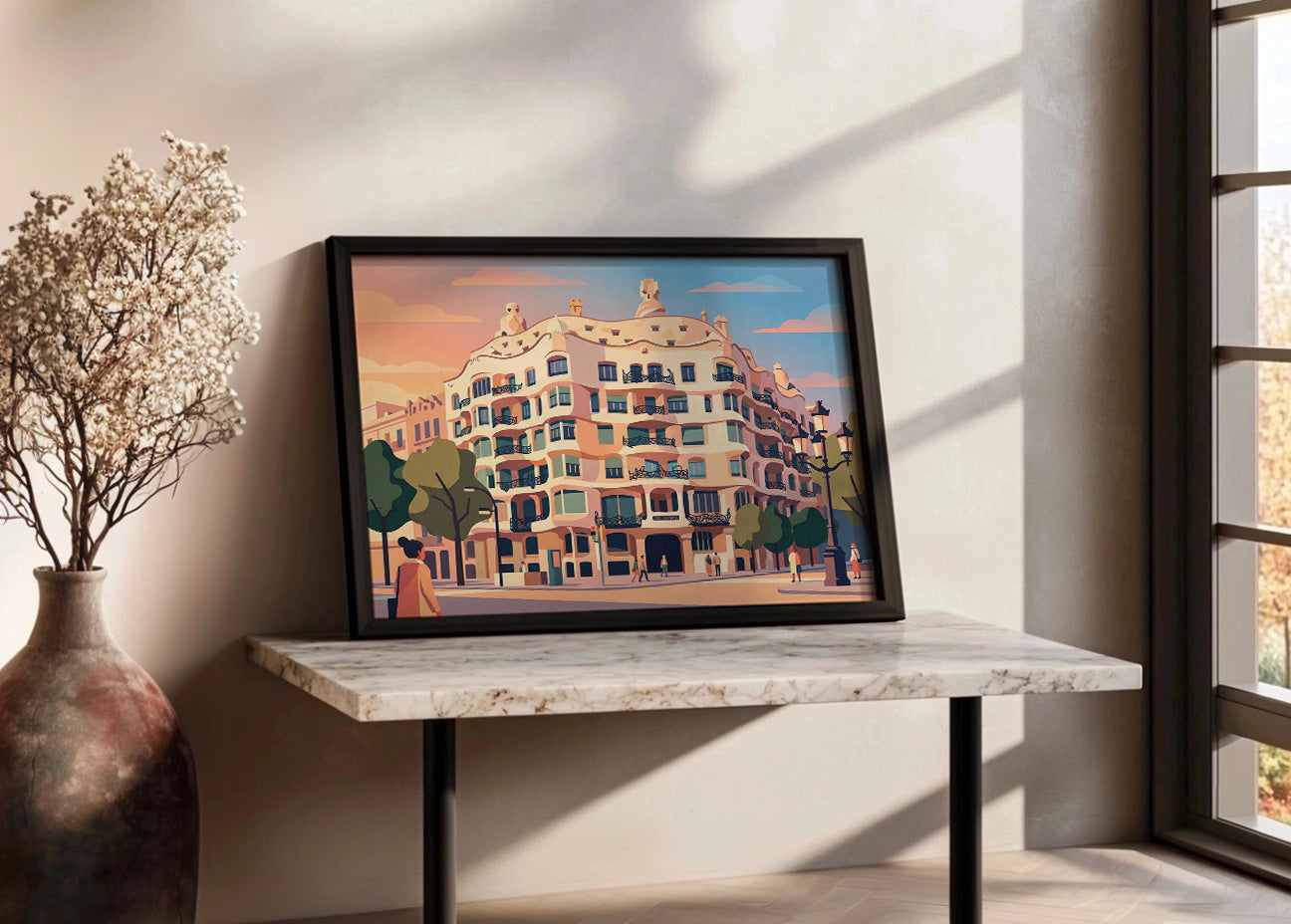 Cuadro Barcelona La Pedrera - Pastel