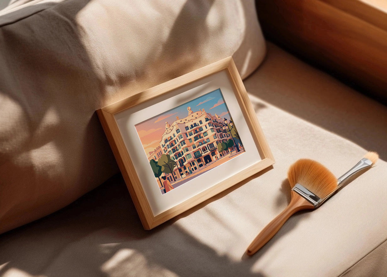 Cuadro Barcelona La Pedrera - Pastel