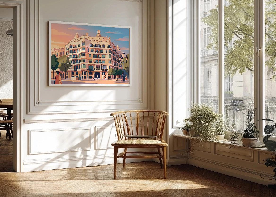Cuadro Barcelona La Pedrera - Pastel