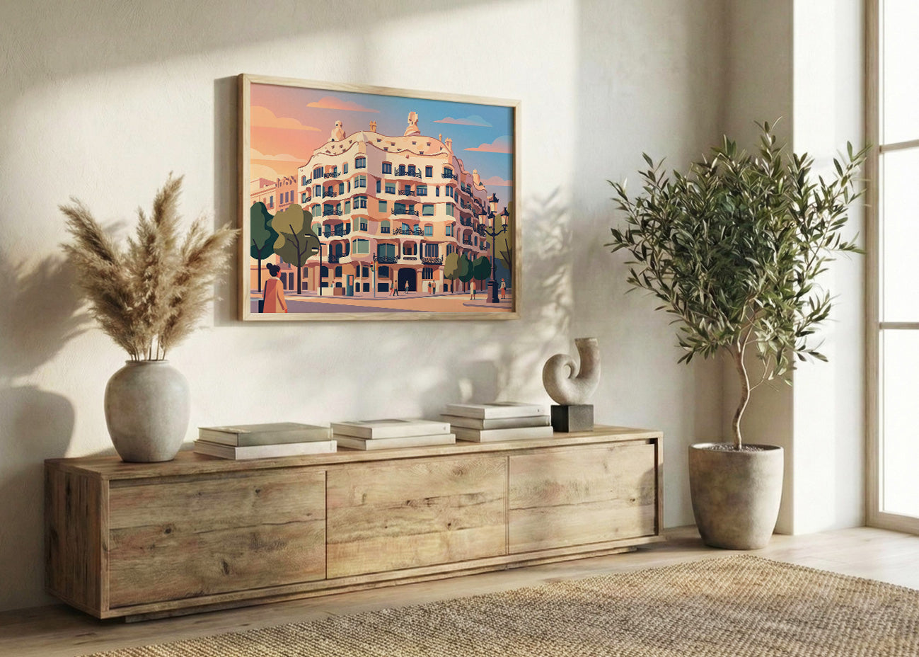 Cuadro Barcelona La Pedrera - Pastel
