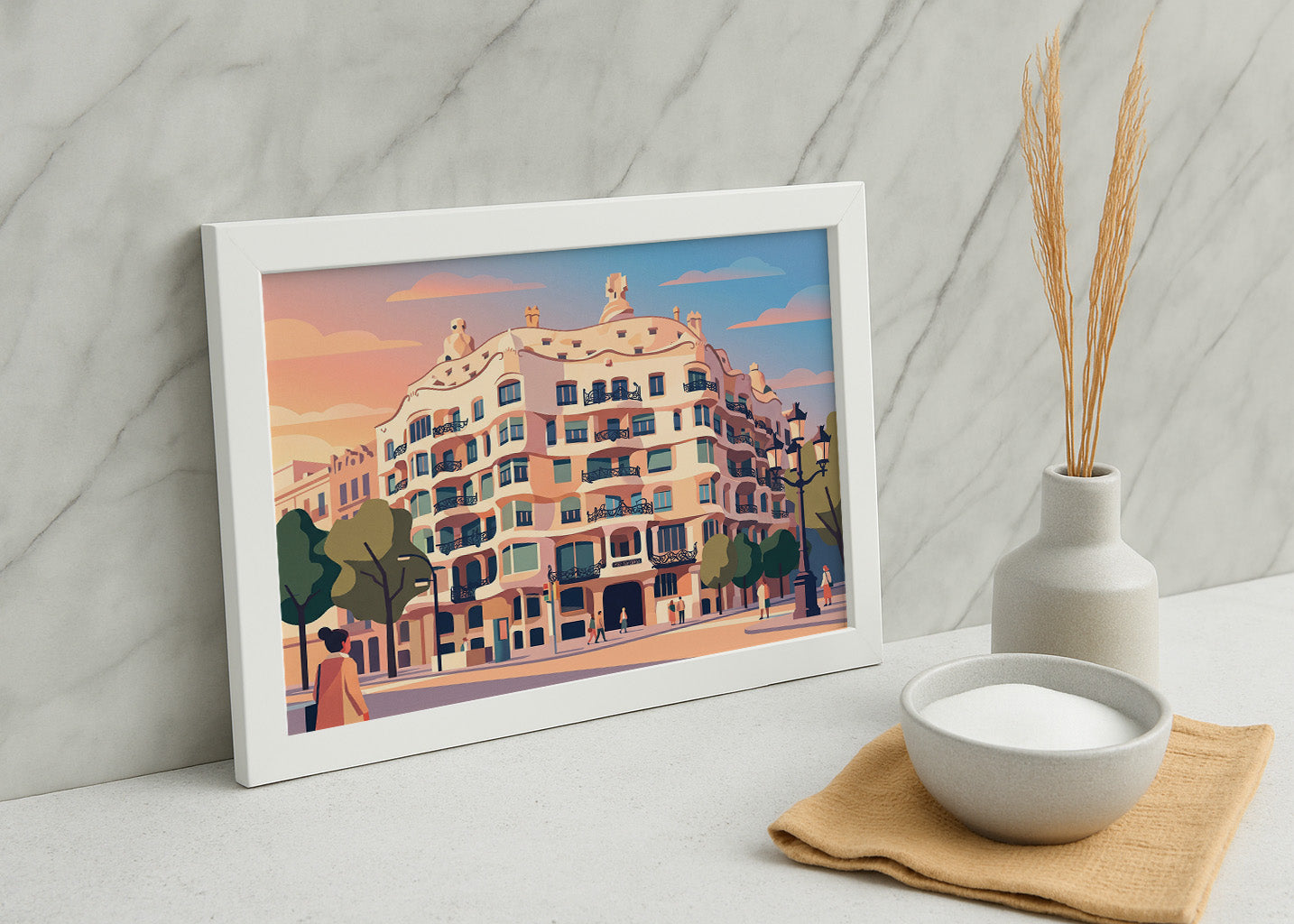 Cuadro Barcelona La Pedrera - Pastel