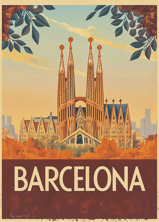 Cuadro Barcelona poster vintage as