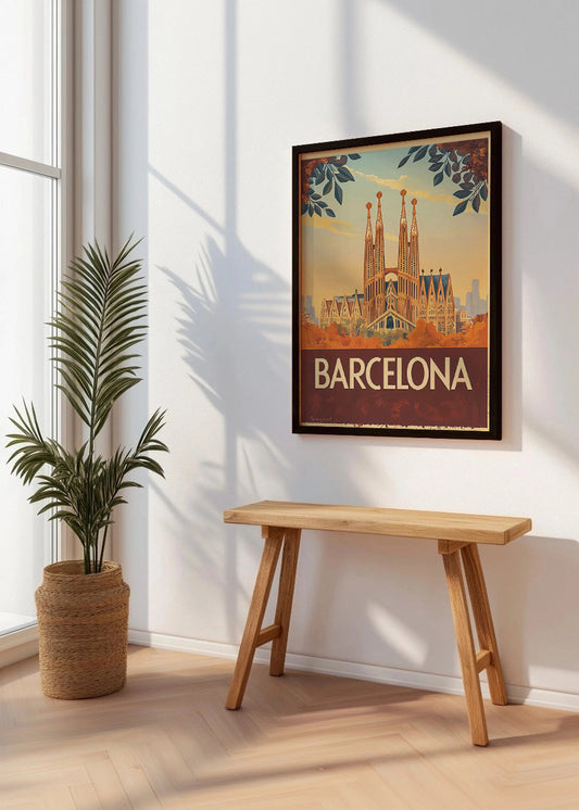 Cuadro Barcelona poster vintage as