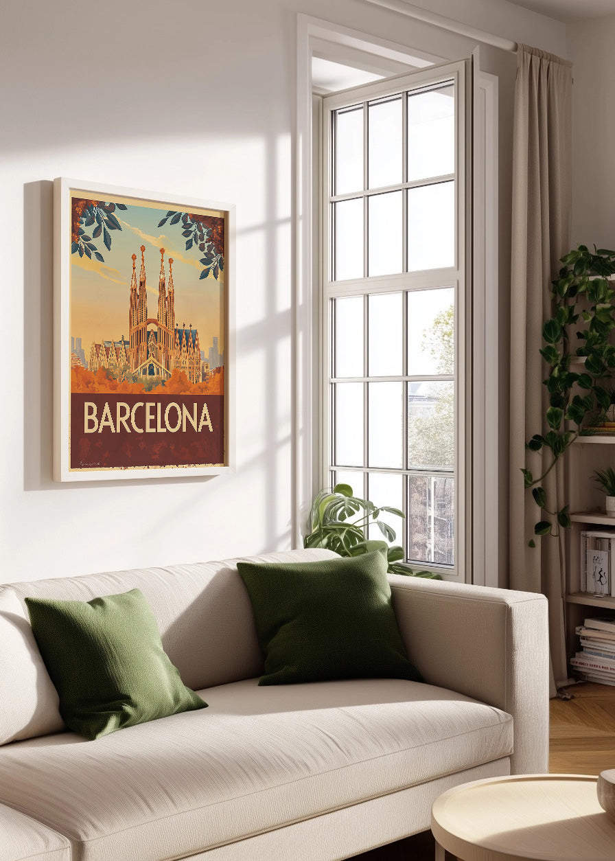 Cuadro Barcelona poster vintage as