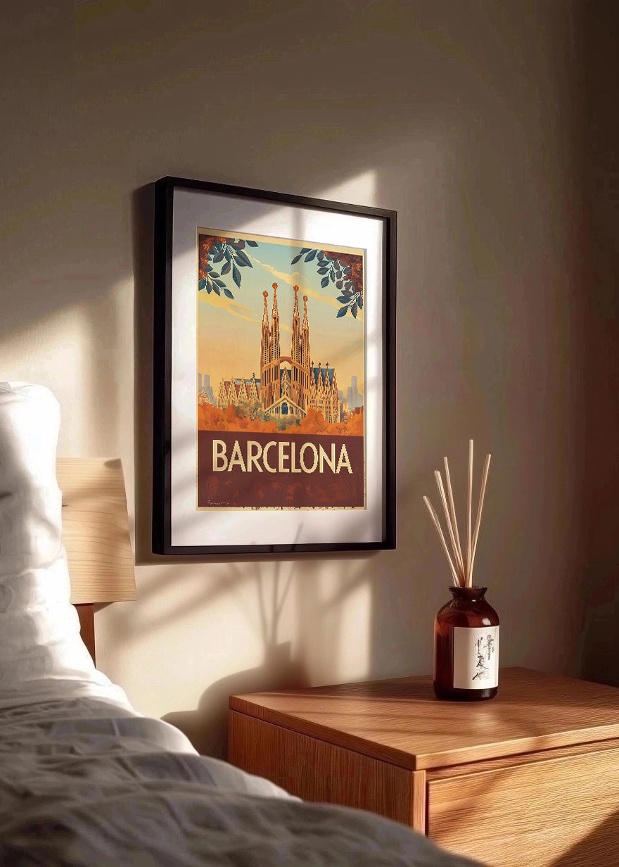 Cuadro Barcelona poster vintage as