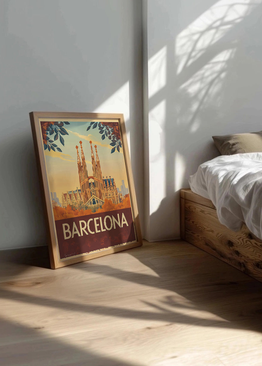Cuadro Barcelona poster vintage as