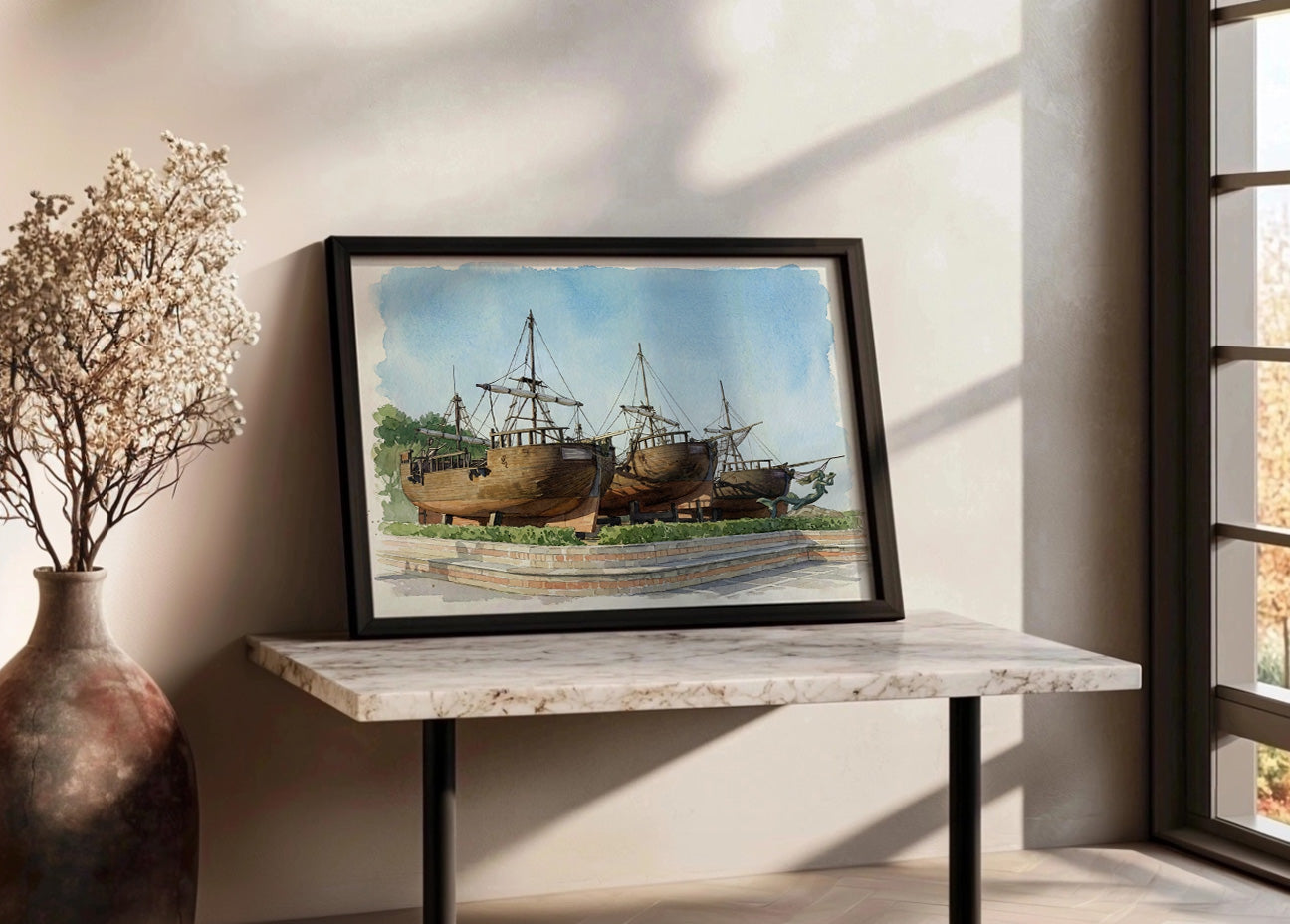 Cuadro Barcos de La Magdalena - Acuarela