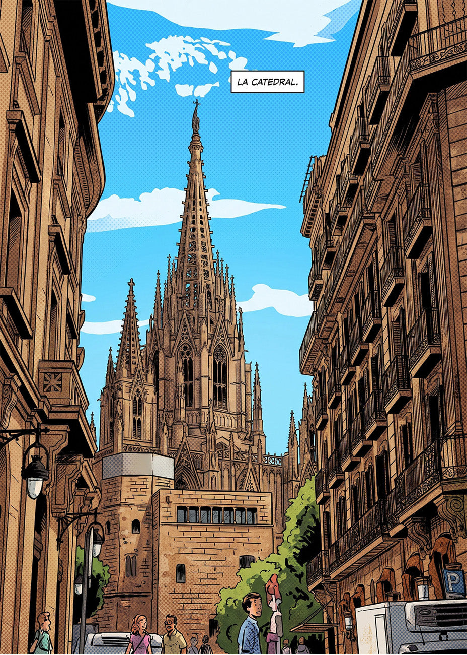 Cuadro Barrio Gótico de Barcelona - Cómic
