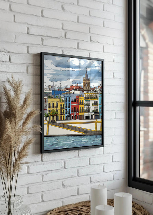 Cuadro Barrio Triana y Calle Betis - Cómic