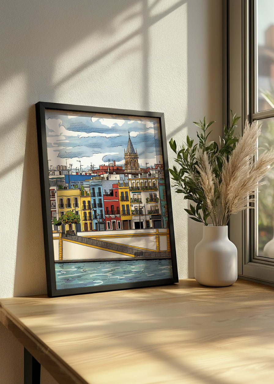 Cuadro Barrio Triana y Calle Betis - Cómic
