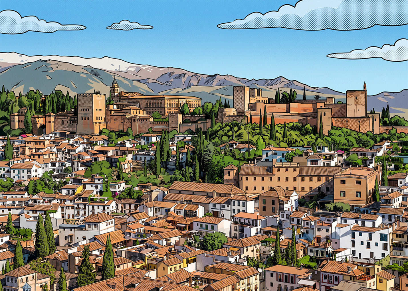 Cuadro Barrio del Albaizín - Cómic