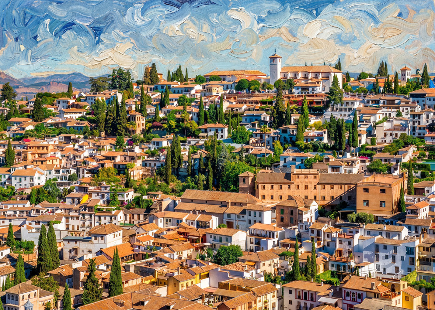 Cuadro Barrio del Albaizín - Impresionista