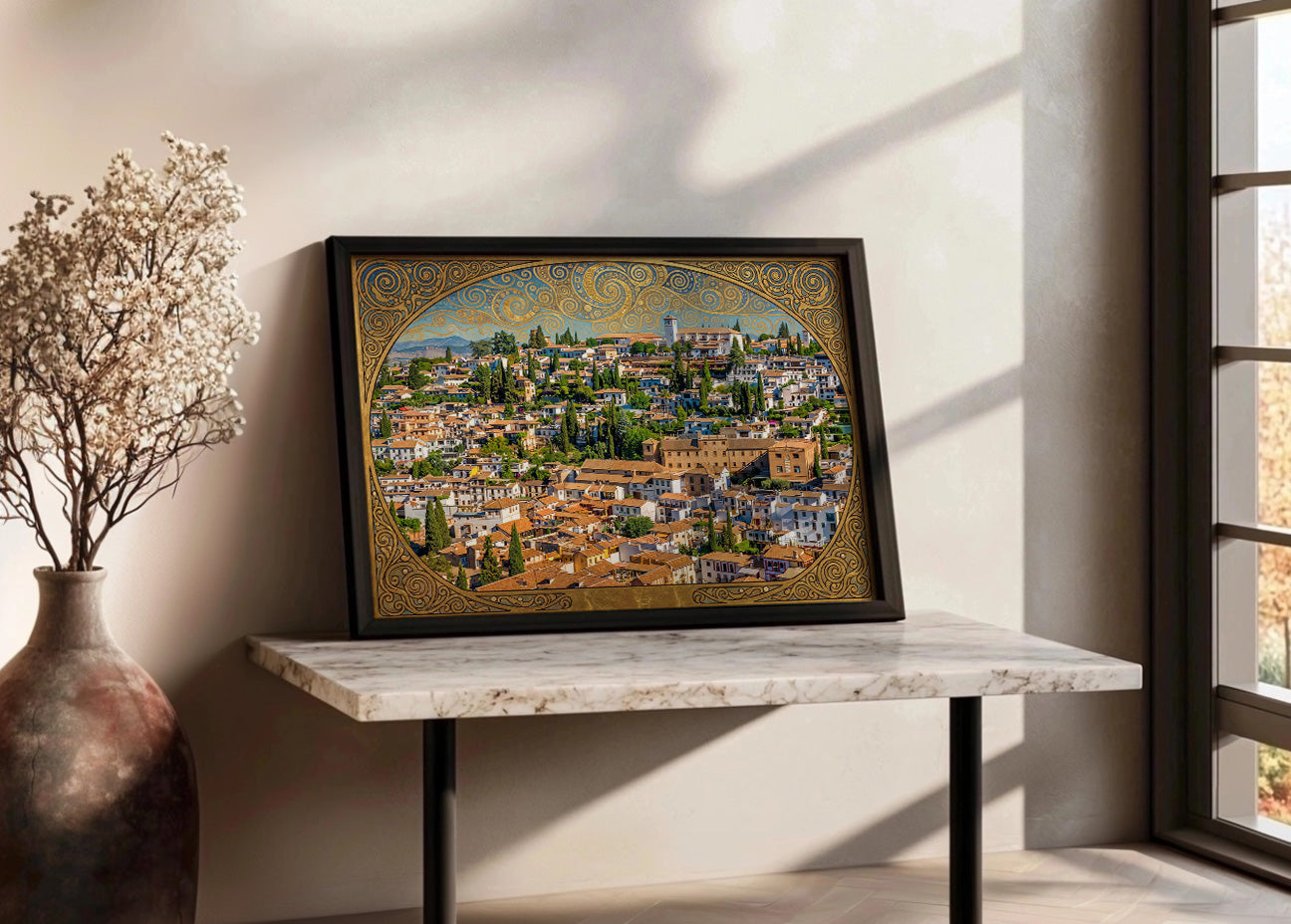 Cuadro Barrio del Albaizín estilo Klimt