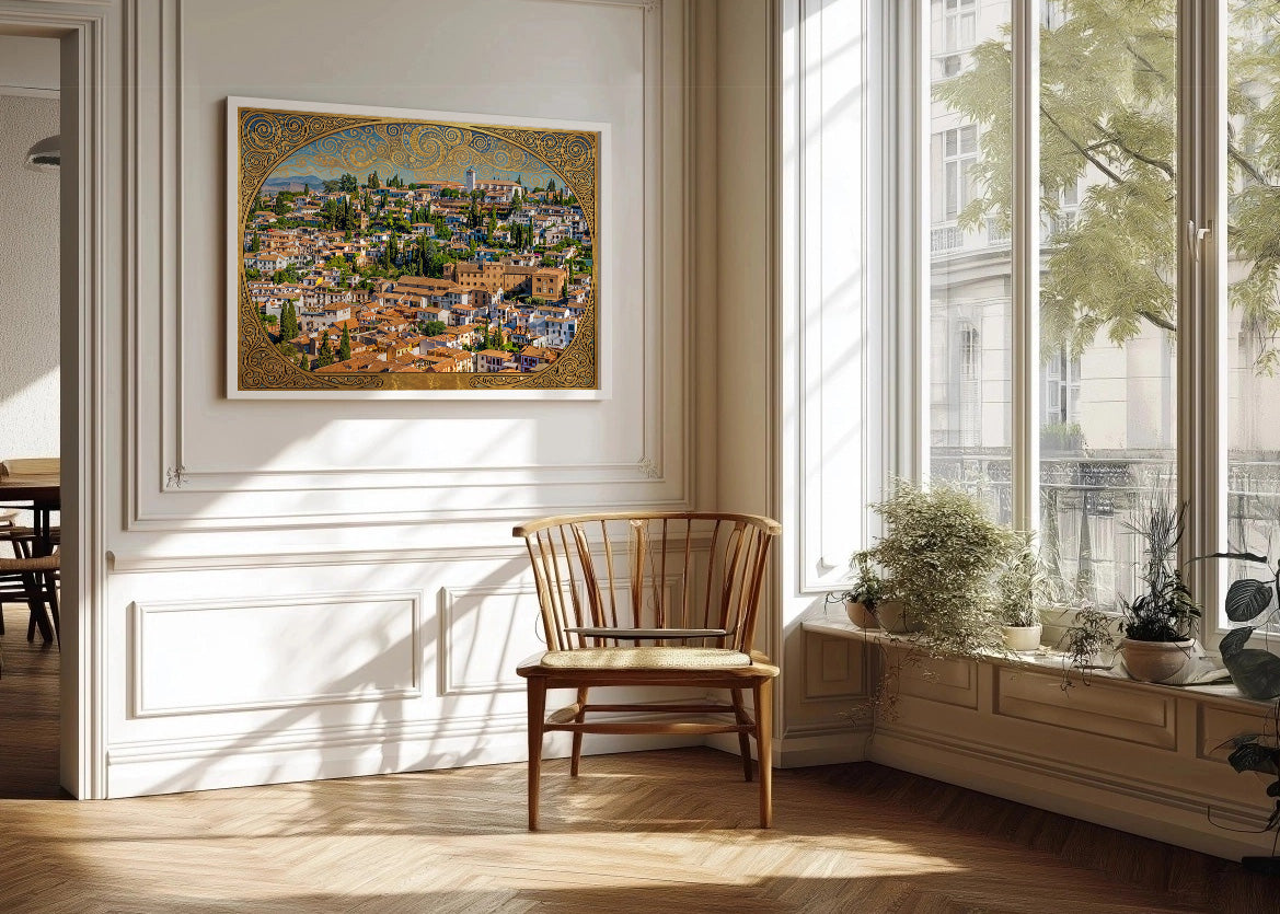 Cuadro Barrio del Albaizín estilo Klimt