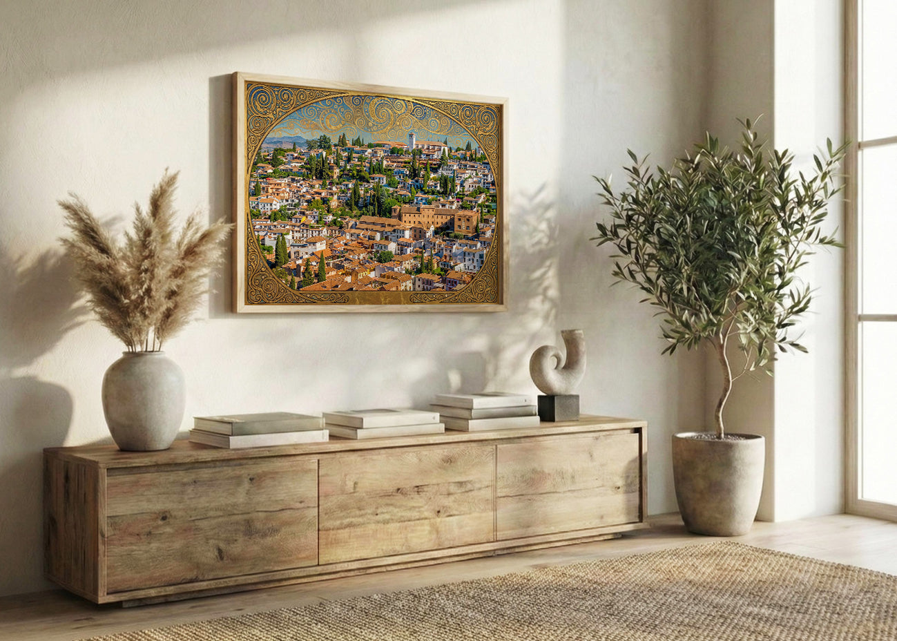 Cuadro Barrio del Albaizín estilo Klimt