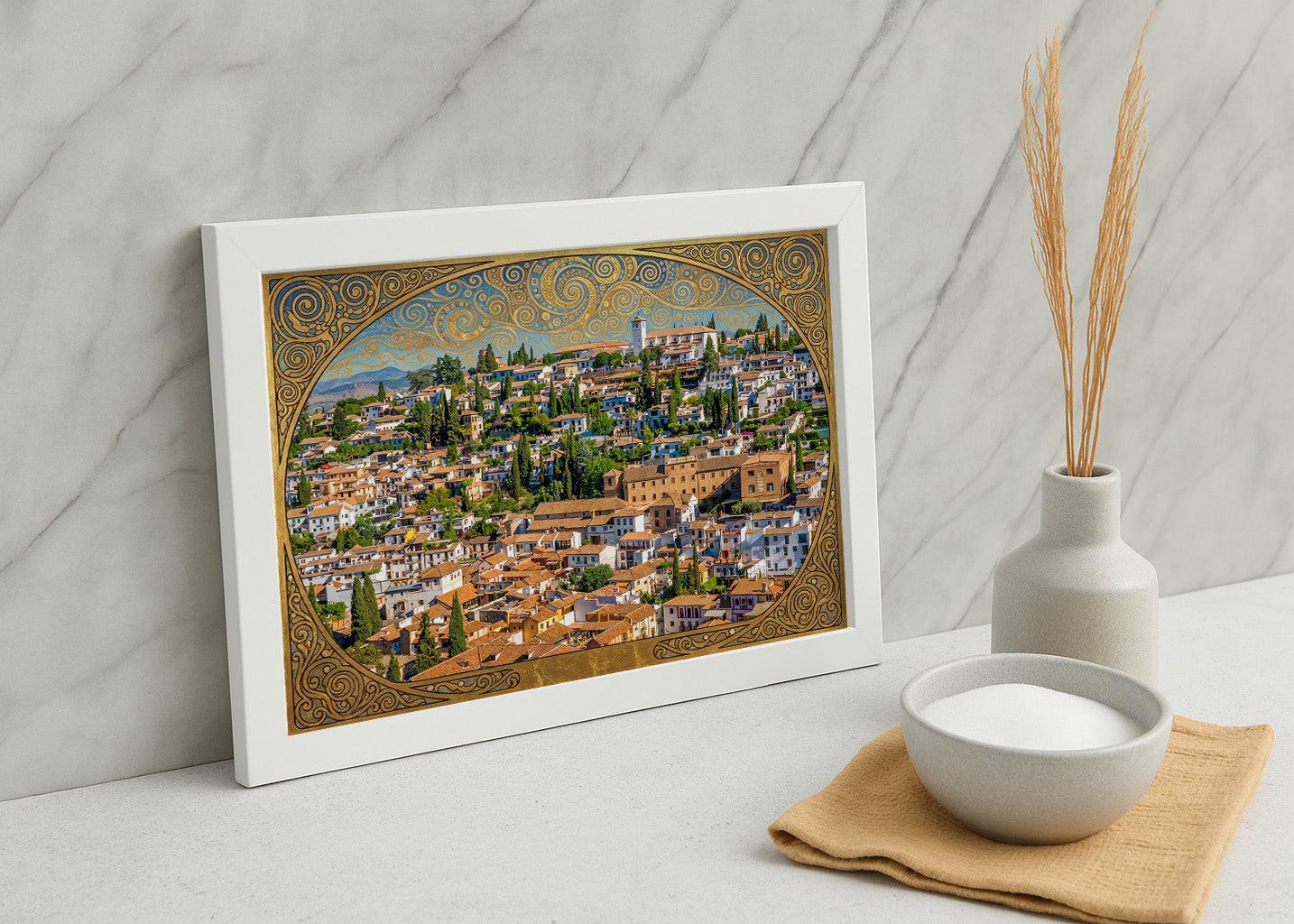 Cuadro Barrio del Albaizín estilo Klimt