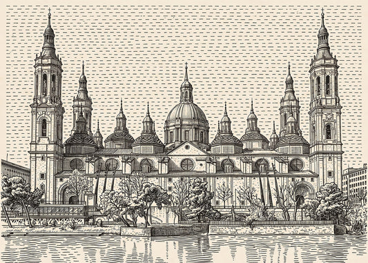 Cuadro Basílica de El Pilar - Minimalista