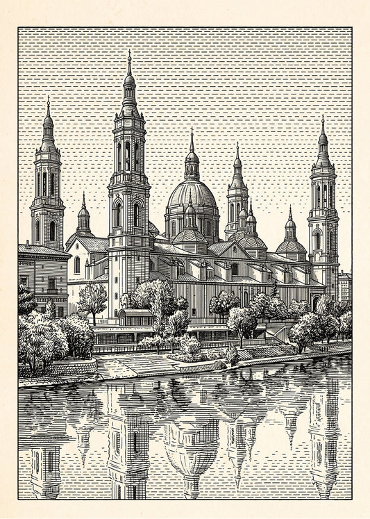 Cuadro Basílica de Nuestra Señora del Pilar Zaragoza - Minimalista