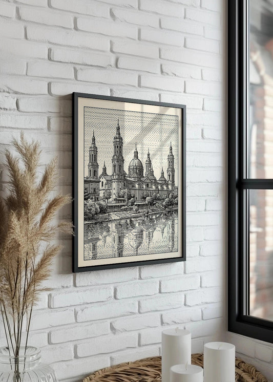 Cuadro Basílica de Nuestra Señora del Pilar Zaragoza - Minimalista