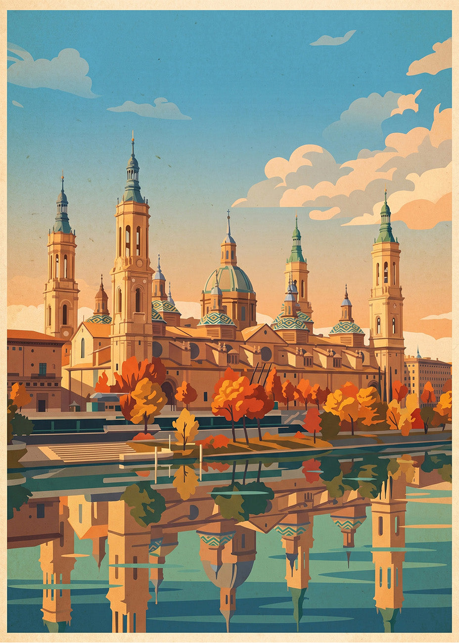 Cuadro Basílica de Nuestra Señora del Pilar Zaragoza - Otoño