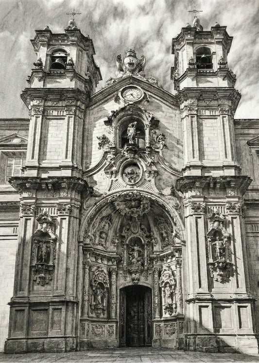 Cuadro Basílica de Santa María de Donostia estilo lápiz