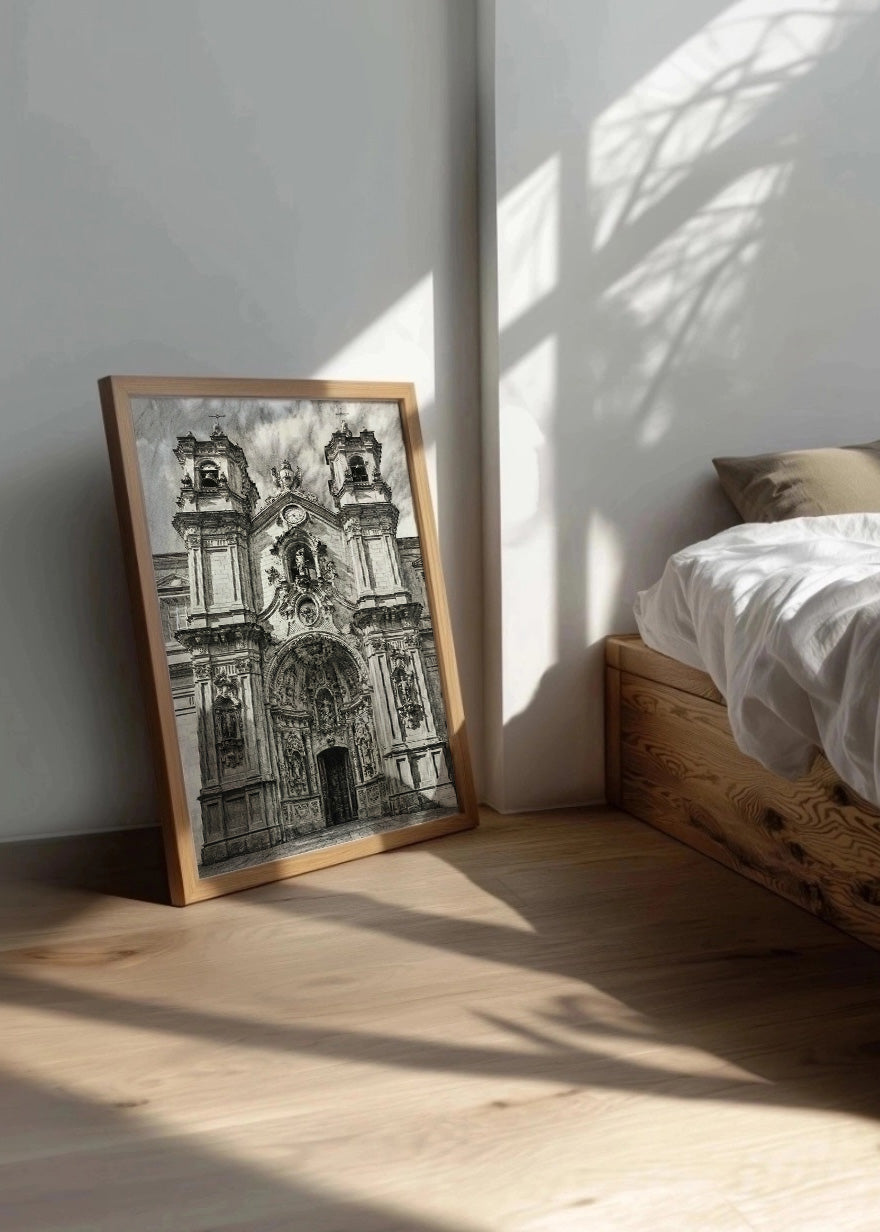 Cuadro Basílica de Santa María de Donostia estilo lápiz