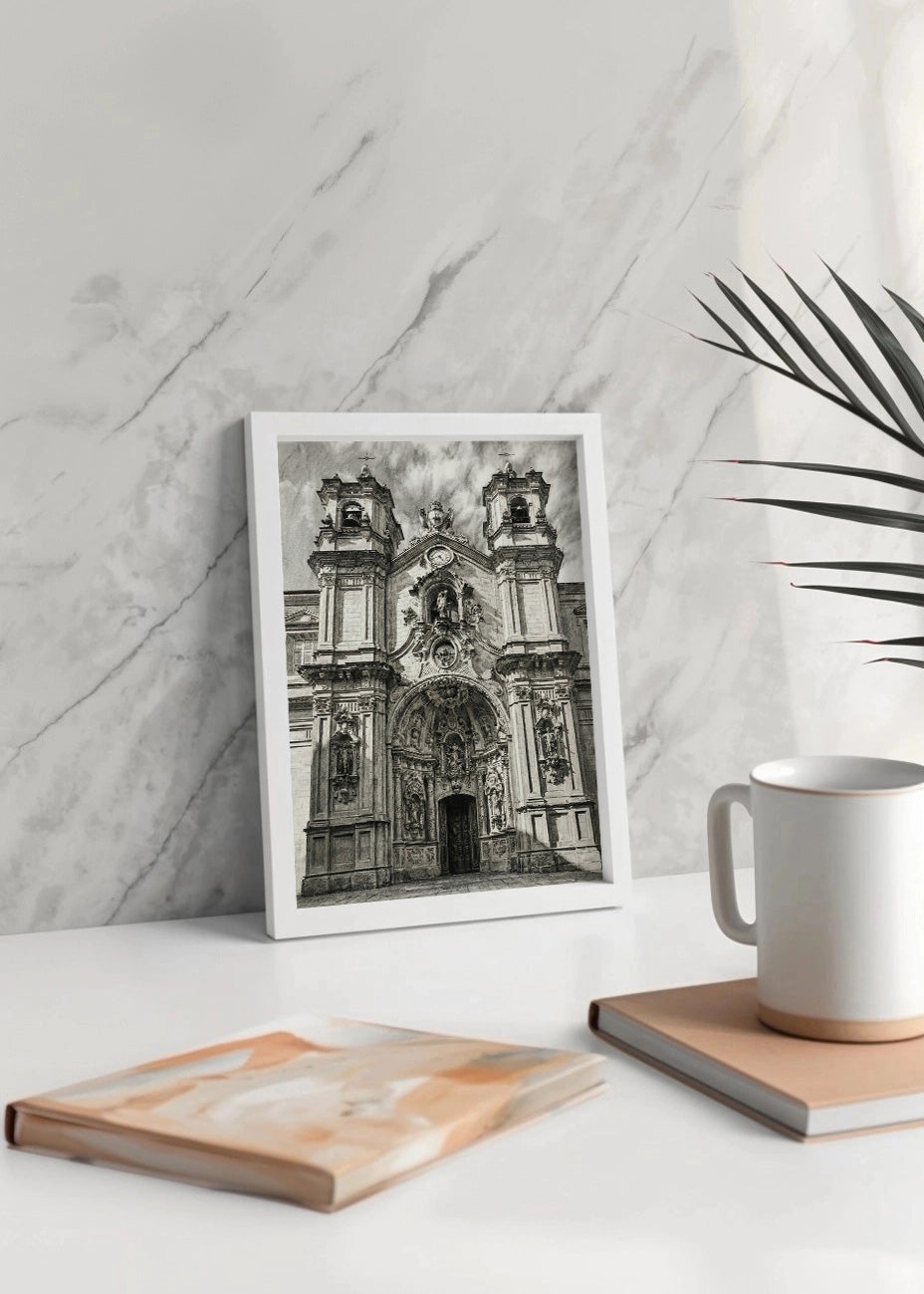 Cuadro Basílica de Santa María de Donostia estilo lápiz