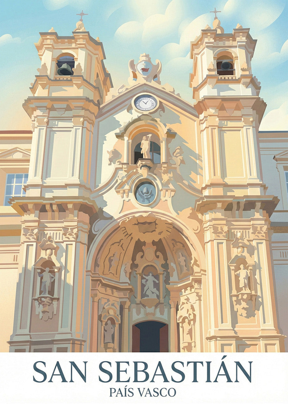 Cuadro Basílica de Santa María de San Sebastián - Pastel