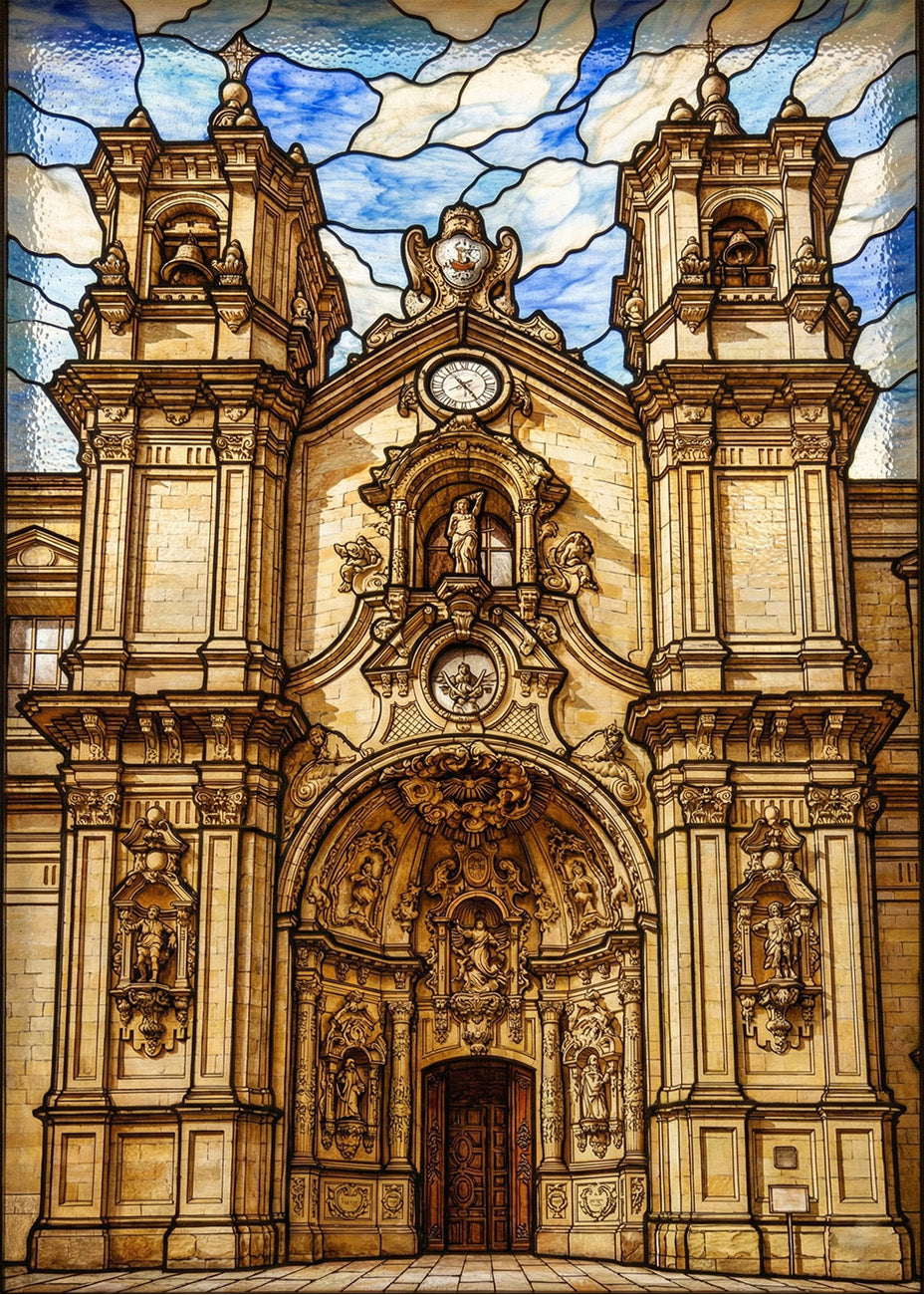 Cuadro Basílica de Santa María de San Sebastián - Vidriera