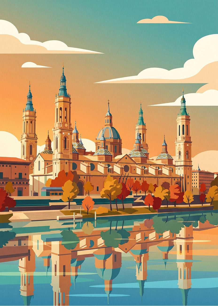 Cuadro Basílica del Pilar sobre el Ebro