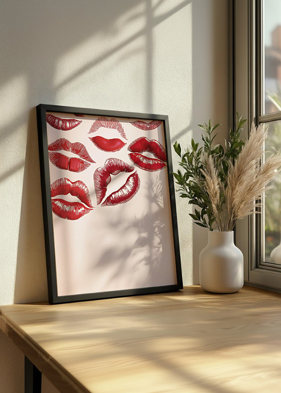 Cuadro Besos de pintalabios