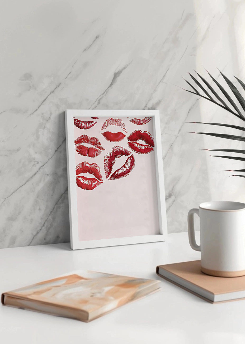 Cuadro Besos de pintalabios