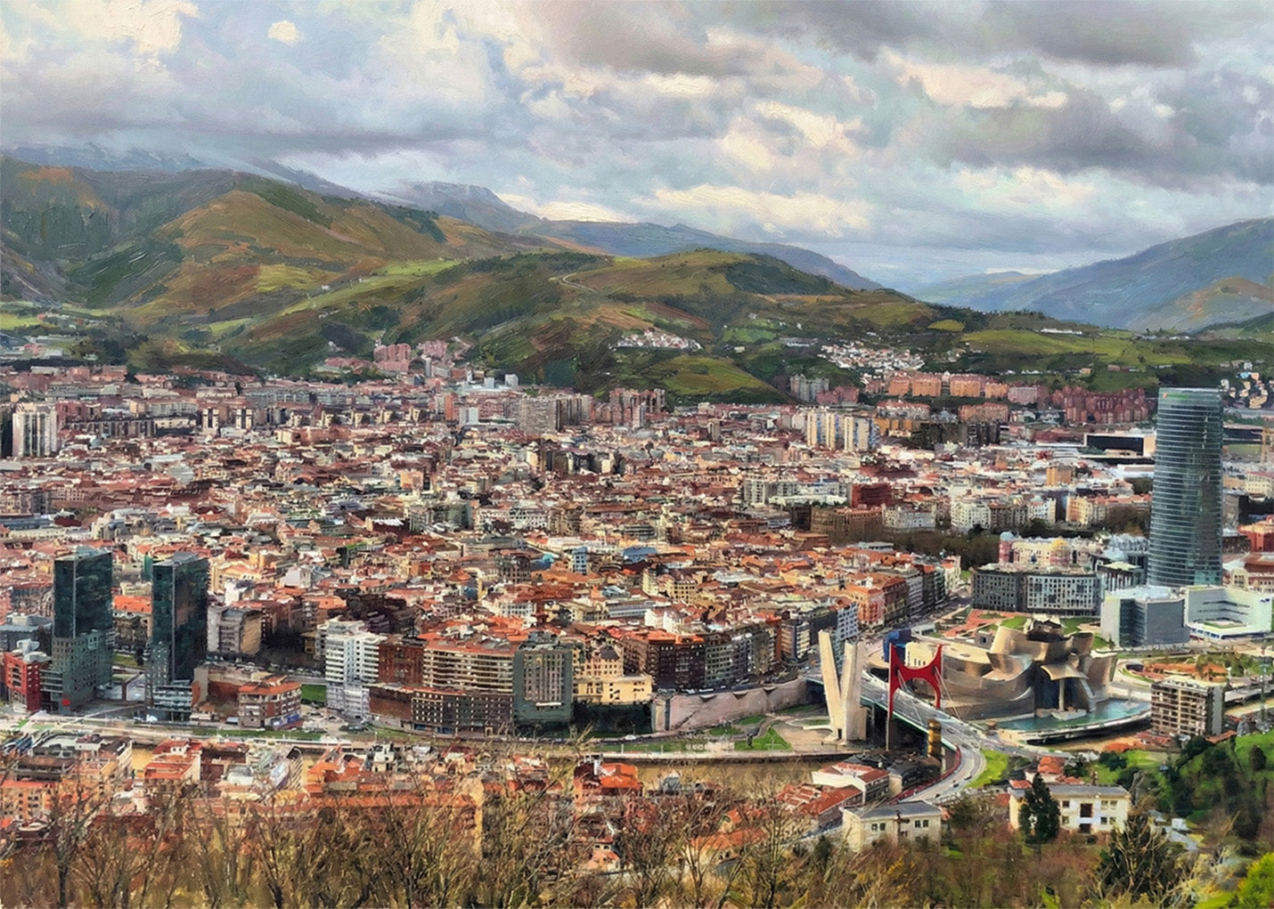 Cuadro Bilbao desde el Mirador de Artxanda - Impresionista