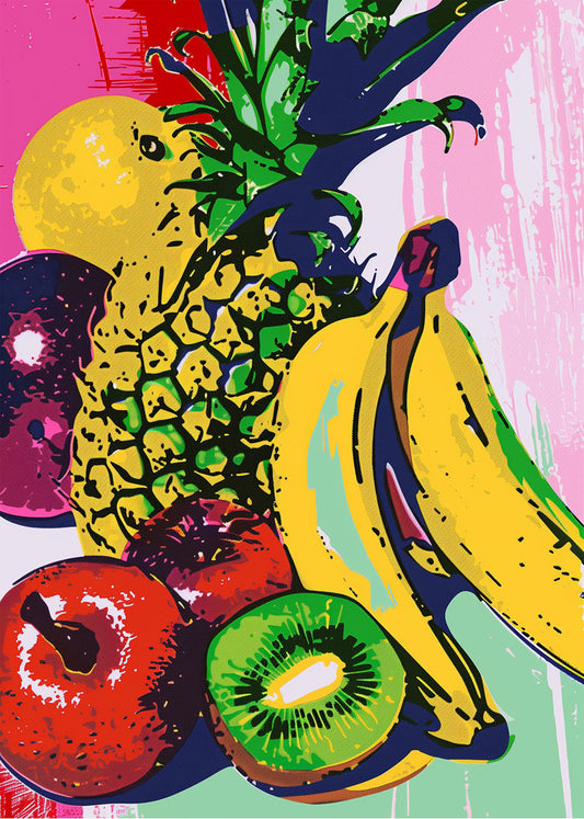 Cuadro ​Bodegón de frutas color pastel