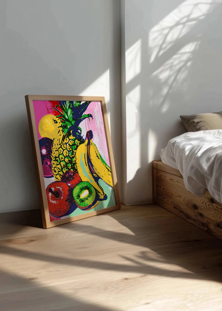 Cuadro ​Bodegón de frutas color pastel