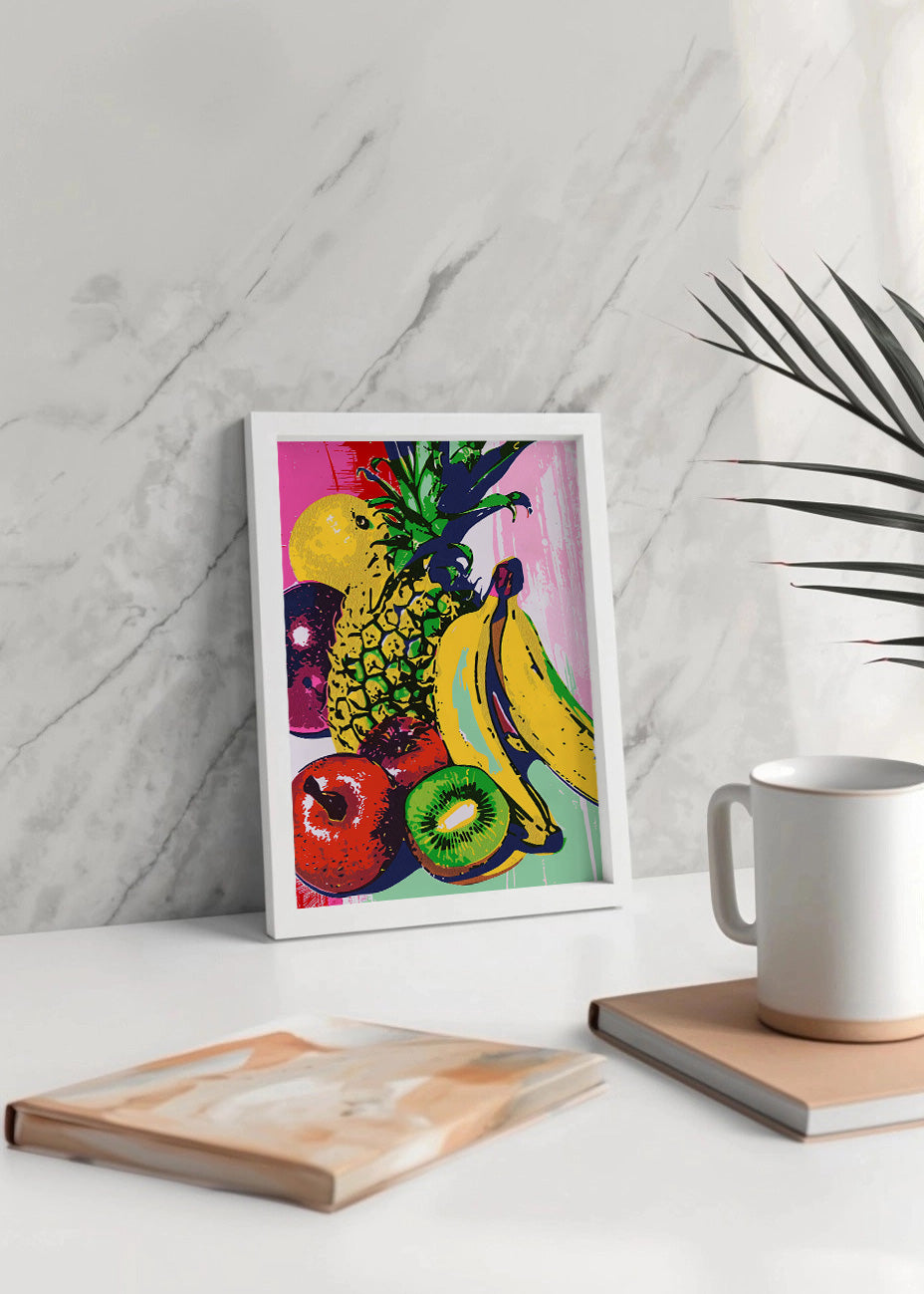 Cuadro ​Bodegón de frutas color pastel