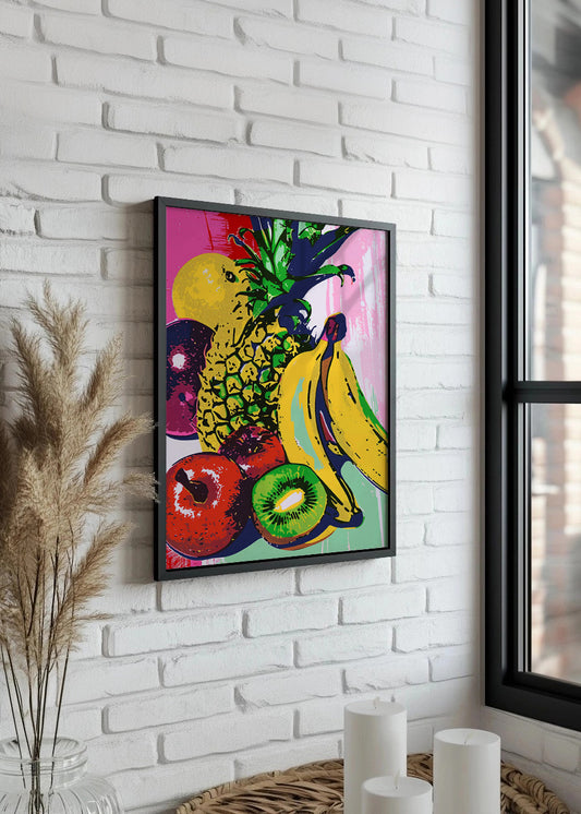 Cuadro ​Bodegón de frutas color pastel