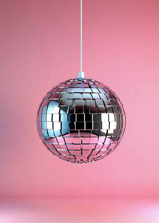 Cuadro Bola de discoteca rosa