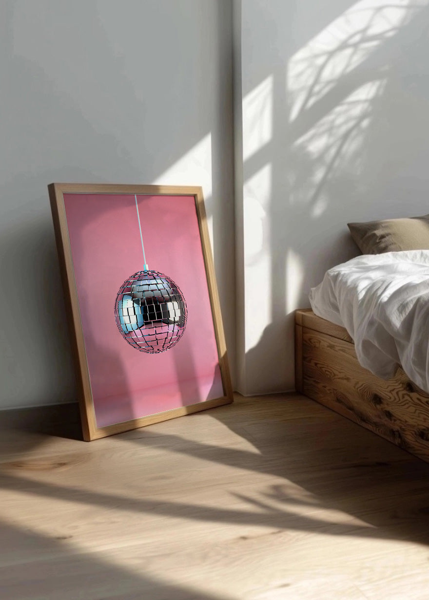 Cuadro Bola de discoteca rosa