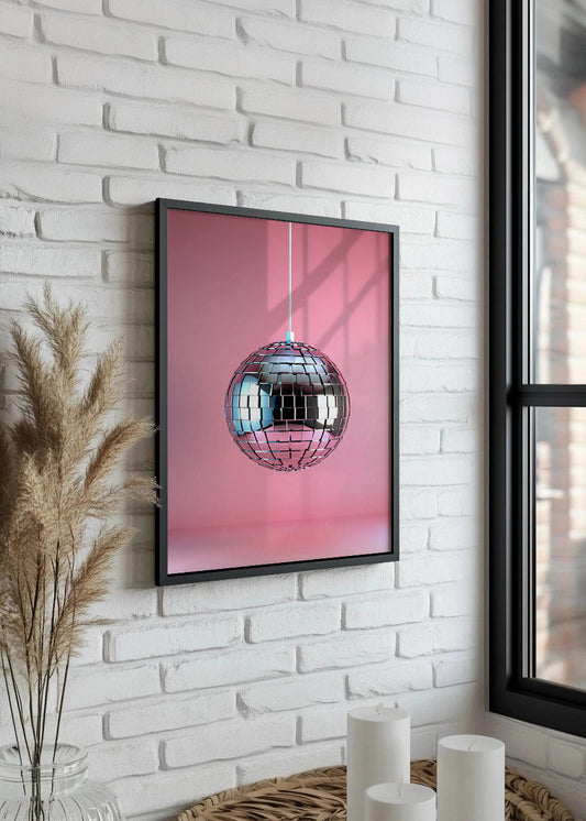 Cuadro Bola de discoteca rosa