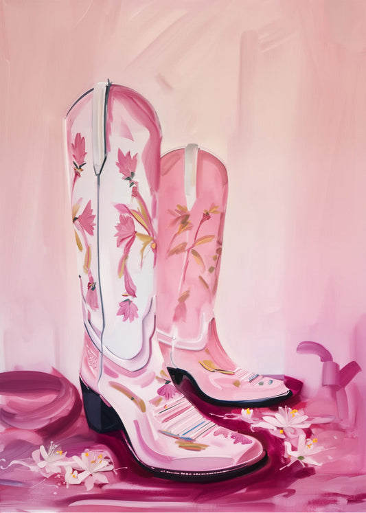 Cuadro Botas rosas de vaquera