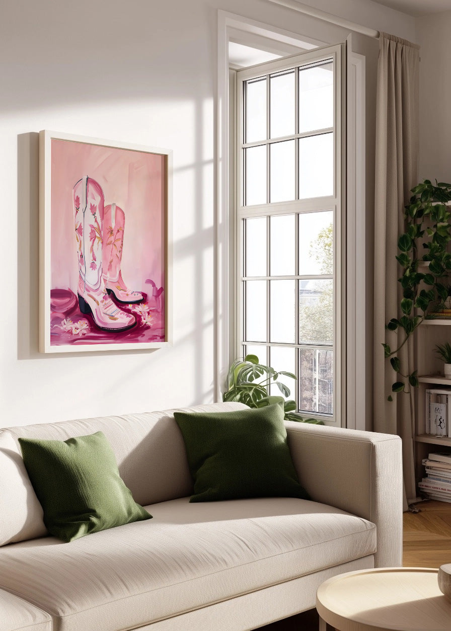 Cuadro Botas rosas de vaquera