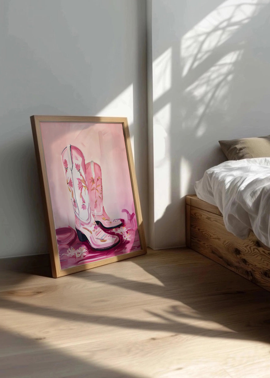 Cuadro Botas rosas de vaquera