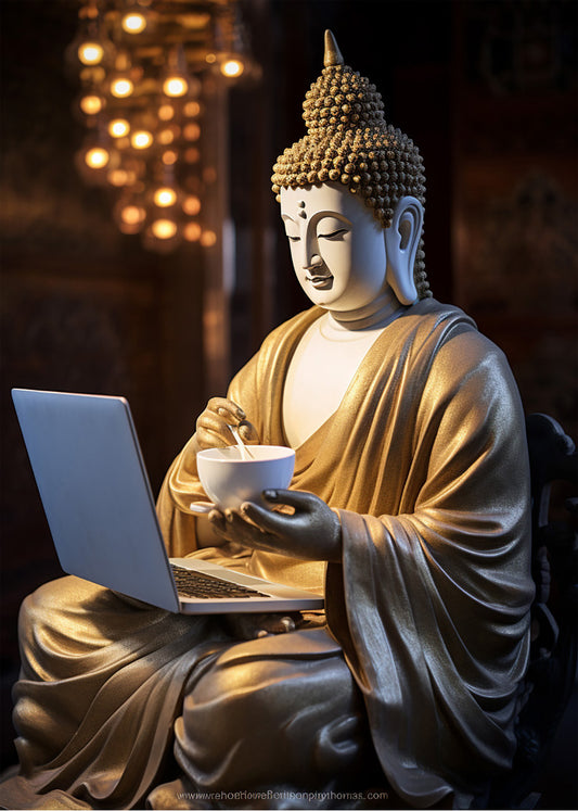 Cuadro ​Buda, cafecito y networking