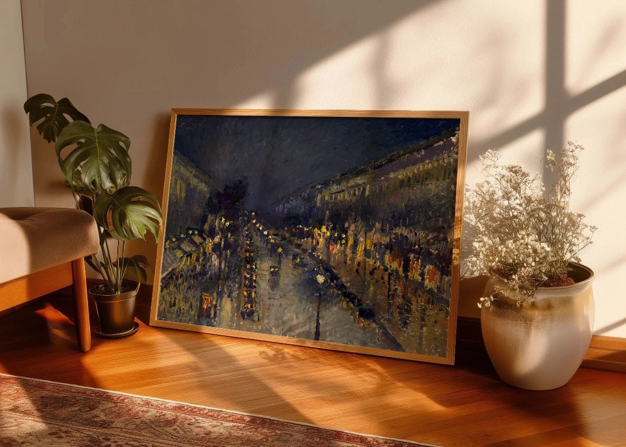 Cuadro ​Bulevar Montmartre, Efecto nocturno (Pissarro)