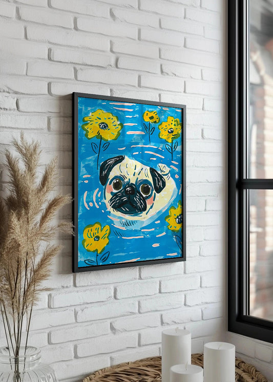 Cuadro ​Bulldog francés nadando