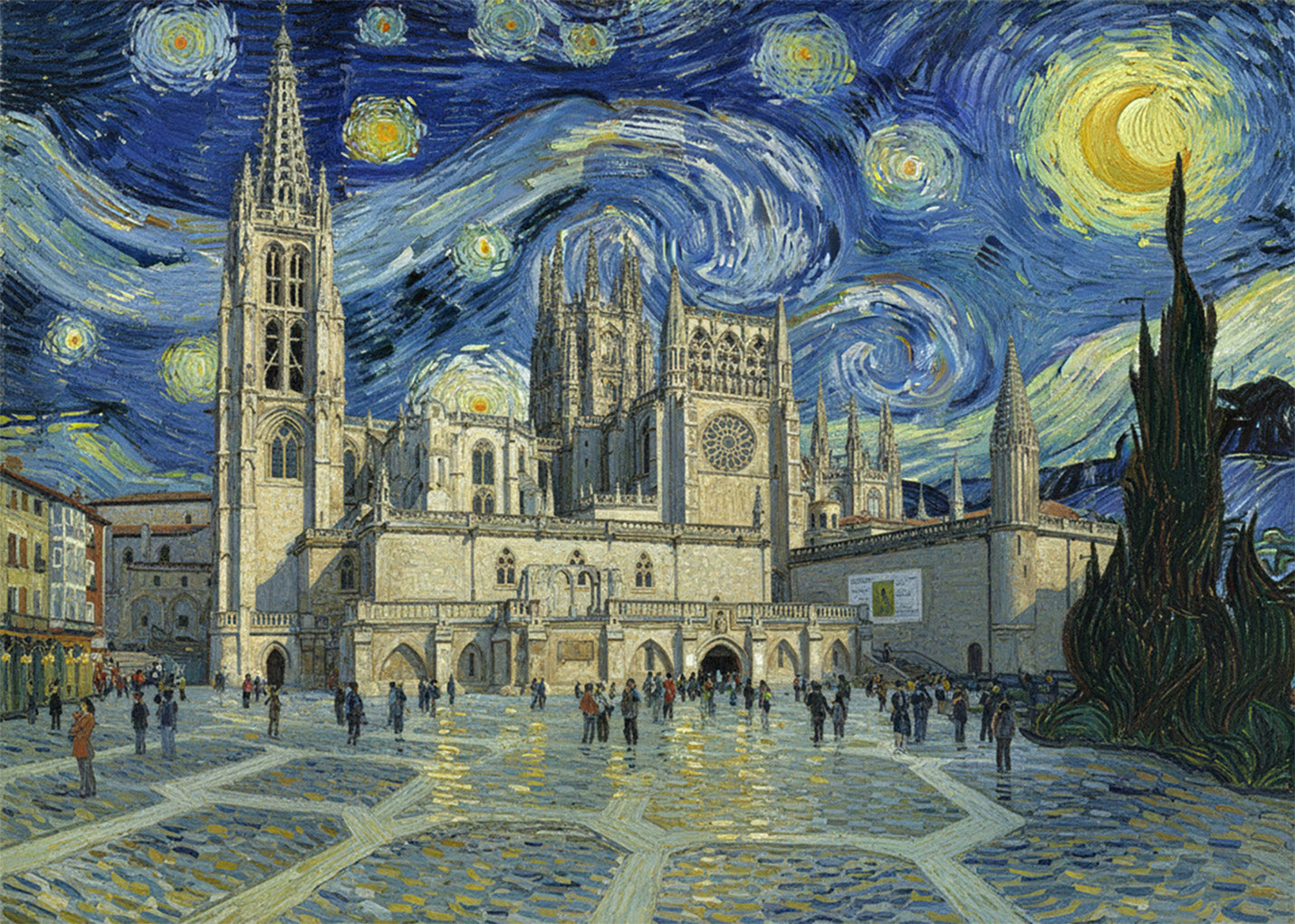 Cuadro Burgos - Catedral Noche Estrellada
