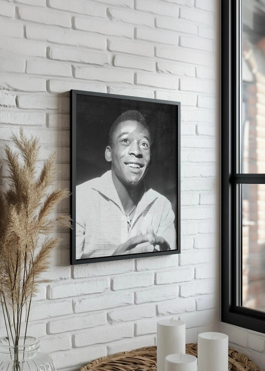 Cuadro Pelé sonriendo (blanco y negro)