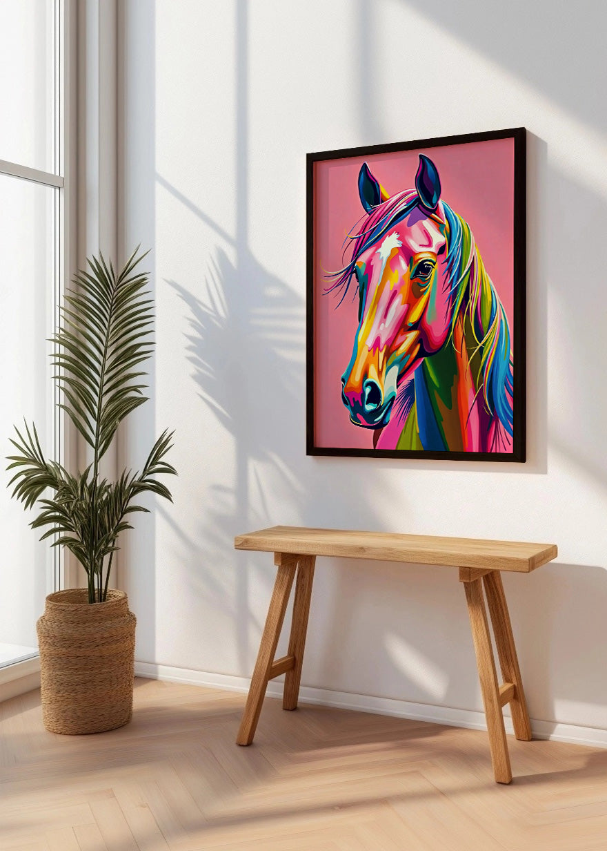 Cuadro Caballo de colores llamativos